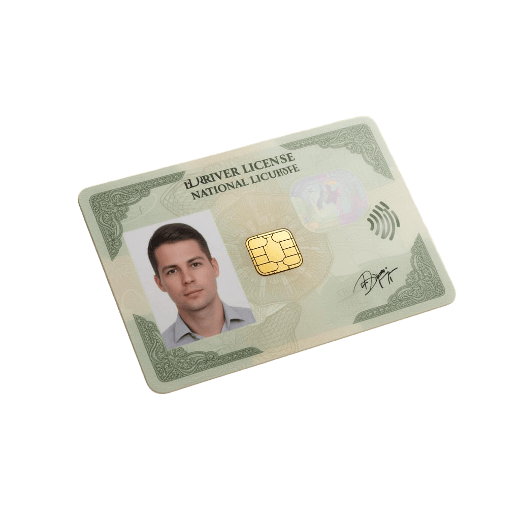 National ID card with chip and NFC