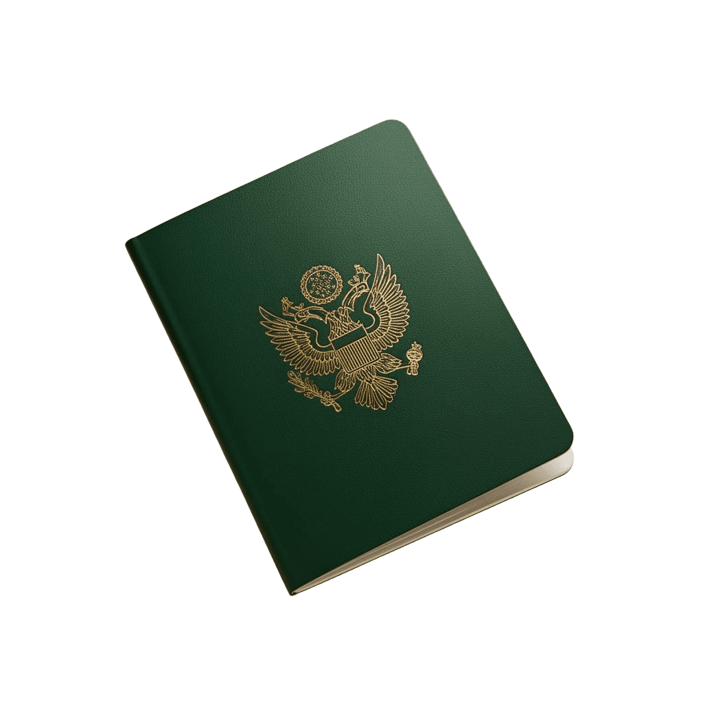 ePassport with gilded national emblem
